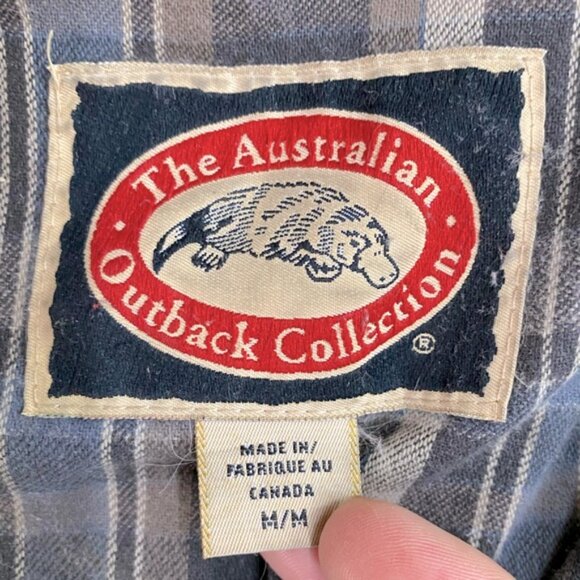 Vintage The Australian Outback Brown Cotton Oilskin Utility Jacket Chore Coat M - Picture 3 of 16